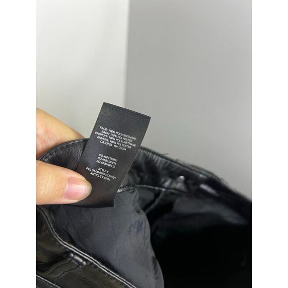 Wilfred The Melina black faux vegan leather high-rise straight-leg pants. Size 2 - Picture 7 of 7